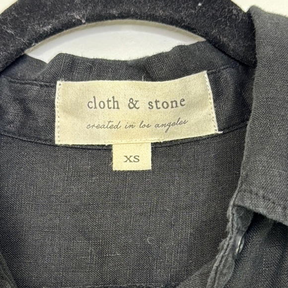 Cloth & Stone Black Casual Linen Shirt Dress - Picture 2 of 8